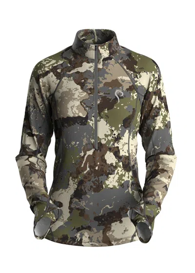 Prois Women's  Olann Merino Long Sleeve 1/4 Zip In Green