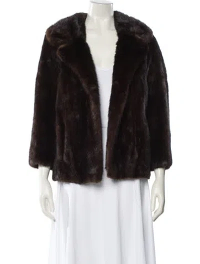 Pre-owned Projansky Mink Faux Fur Jacket In Brown