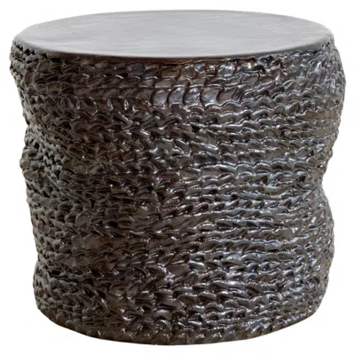 Pre-owned Project 213a Casa Ceramic Side Table - Handmade - Artisanal - Sculptural - Custom Glaze In Black