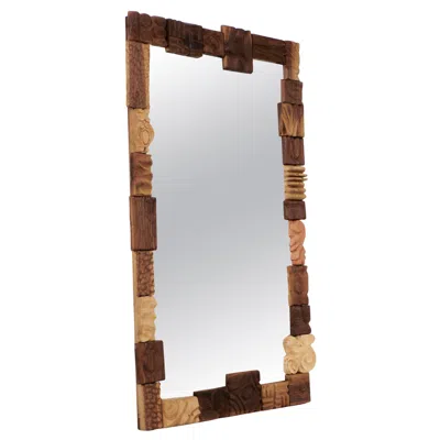 Pre-owned Project 213a Catarina Mirror - Wood Frame - Oak - Walnut - Chestnut - Large Mirror In Brown