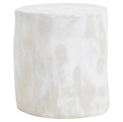 Pre-owned Project 213a Ceramic Side Table - Light White - Handmade - Glazed - Nightstand - Sculptural