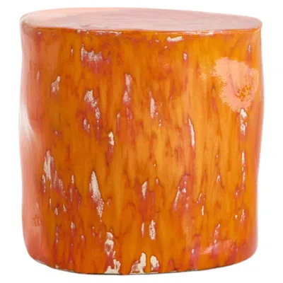 Pre-owned Project 213a Ceramic Side Table - Orange - Handmade - Glazed - Nightstand - Sculptural