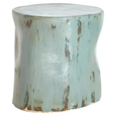 Pre-owned Project 213a Ceramic Side Table - Pale Moss - Handmade - Glazed - Nightstand - Sculptural In Green