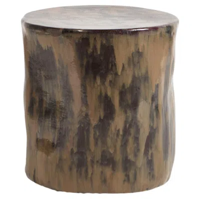 Pre-owned Project 213a Ceramic Side Table - Wet Sand - Handmade - Glazed - Nightstand - Sculptural In Brown
