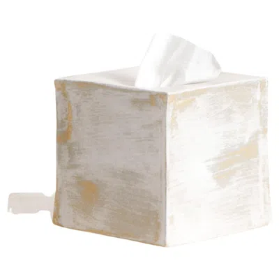 Pre-owned Project 213a Ceramic Tissue Box Square In White