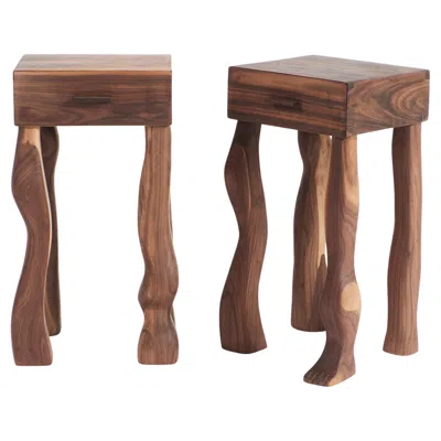 Pre-owned Project 213a Foot Side Table (pair) In Brown