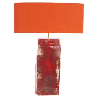 Pre-owned Project 213a Rectangular Ceramic Lamp In Orange