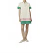 Project Adamo Chiaro Dress In Aqua/ Pink/ Ivory In Multi