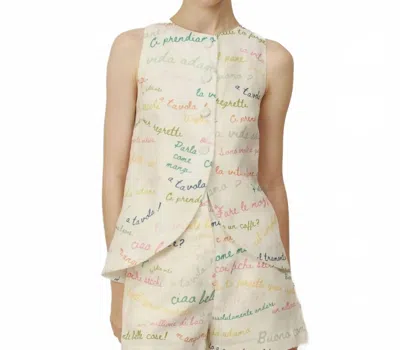 Project Adamo Romeo Button Front Vest In Ivory In Neutral