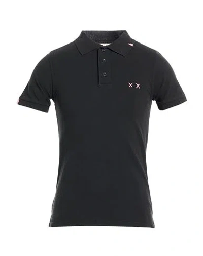 Project E Man Polo Shirt Black Size S Cotton