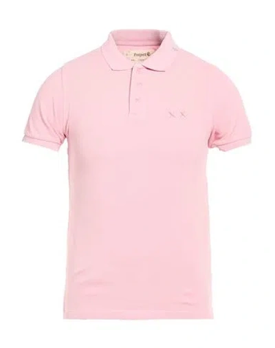 Project E Man Polo Shirt Pink Size M Cotton