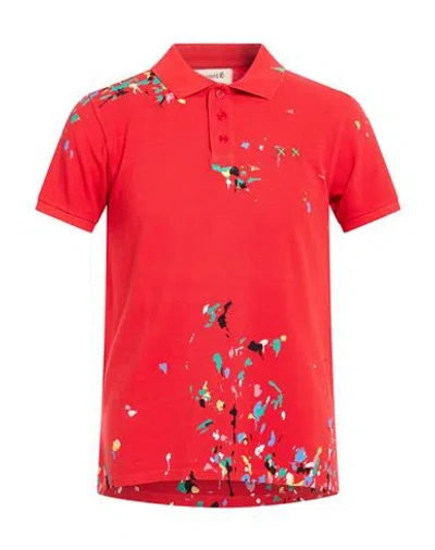Project E Man Polo Shirt Red Size M Cotton