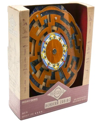 Project Genius Dendera Zodiac Wooden Puzzle Based On The Ancient Night Sky, Medium Difficultly, Twist The Maze To O In Multi