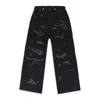 Project G/r Black Distressed Patch Work Sweatpants In Black