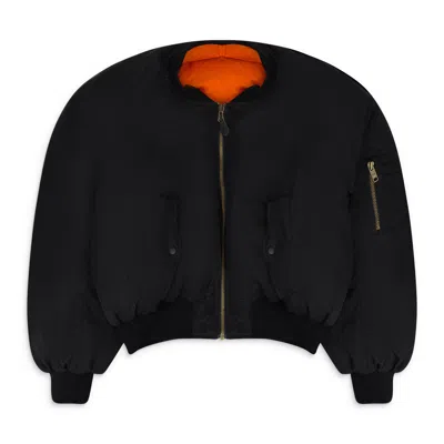 Project G/r Black Reversible Puffer Bomber Jacket
