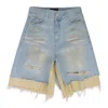 Project G/r Layered Skirt Denim Carpenter Shorts In Gray