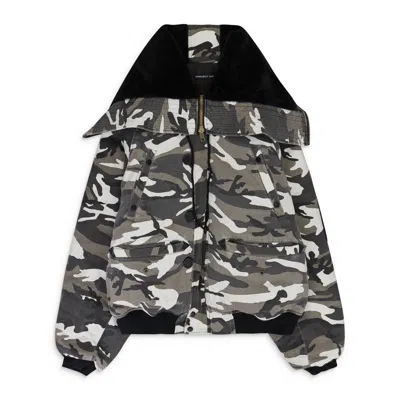Project G/r Camo Camo Oversized N2b Bomber Jacket In Black