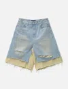 Project G/r Layered Skirt Denim Carpenter Shorts