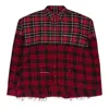 Project G/r Red Upside-down Checked Button-down Shirt In Red