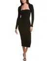 Project Social T 2pc Allora Strapless Rib Dress & Cropped Cardigan Set In Black