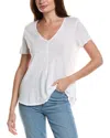 Project Social T Mae Textured V-neck Top In White