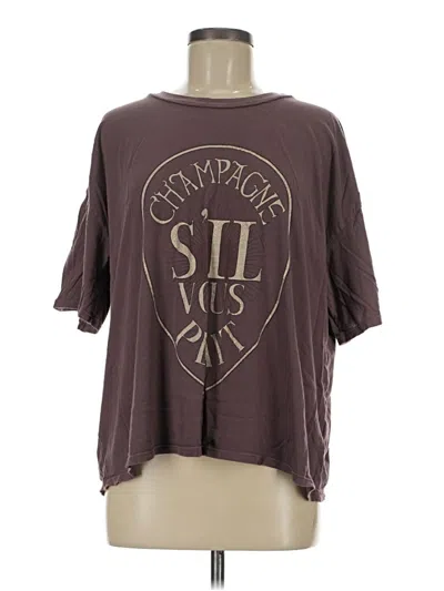 Pre-owned Project Social T 3/4 Sleeve T-shirt In Brown