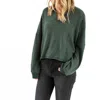 Project Social T Ada Cozy Half Zip Pullover In Midnight Emerald In Green