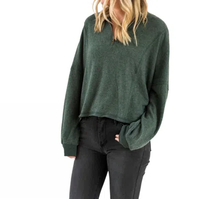 Project Social T Ada Cozy Half Zip Pullover In Midnight Emerald In Green