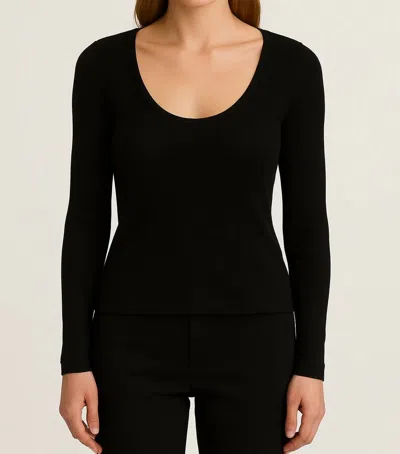 Project Social T Allie U-neck Longsleeve Tee In Black