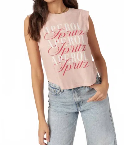 Project Social T Aperol Spritz Muscle Tank In Peach Blossom In Pink
