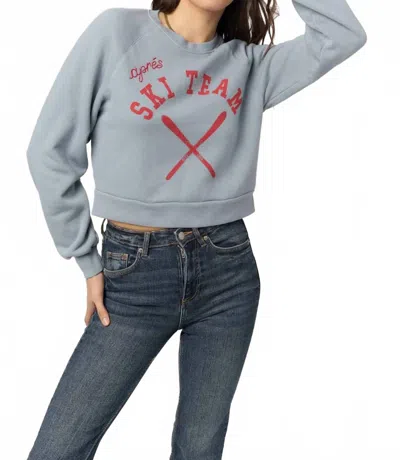 Project Social T Après Ski Shrunken Sweatshirt In Dusty Blue