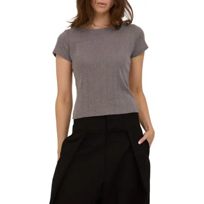 Project Social T Arden Lace Trim T-shirt In Gray