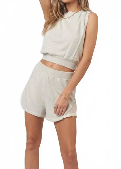 Project Social T Aster Seamed Short In Oat In Gray