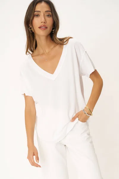 Project Social T Baltimore V Neck Easy Tee In White