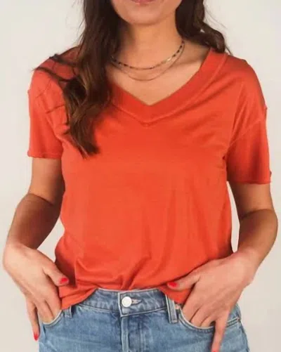 Project Social T Baltimore V Neck Tee In Orange