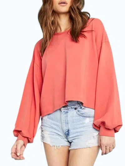 Project Social T Baylee Cutout Back Sweatshirt In Orange