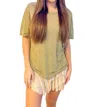 Project Social T Be My Baby Seamed Mesh Tee In Olive In Multi