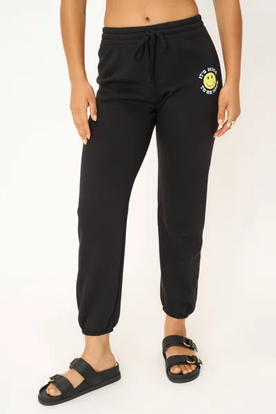 Project Social T Be Nice Smiley Jogger In Black