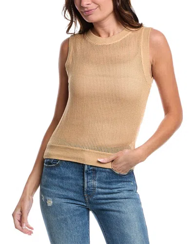 Project Social T Be Real Sweater Mesh Tank In Beige