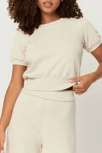 Project Social T Beau Short Sleeved Pullover In Ceramic In Neutral
