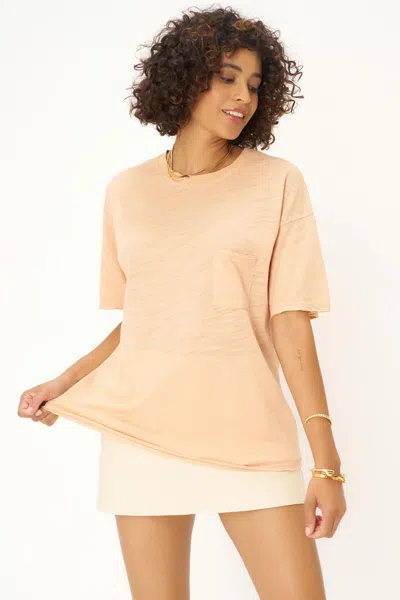 Project Social T Beck Slub Pocket Tee In Yellow
