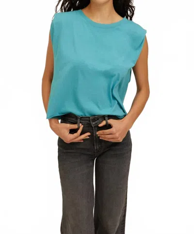 Project Social T Belzo Muscle Tank Top In Island Teal In Blue