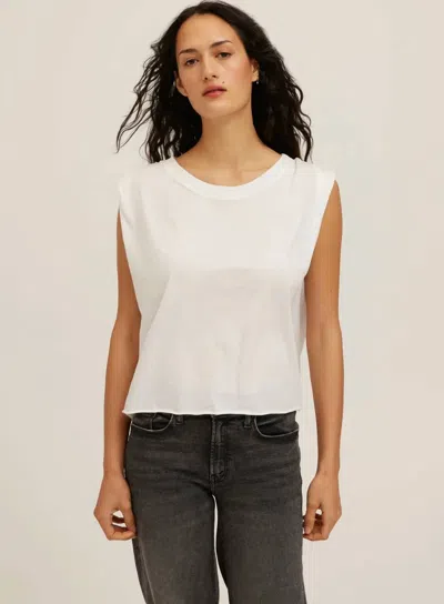 Project Social T Belzo Muscle Tank Top In White In Gray