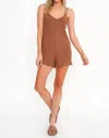 Project Social T Best Coast Rib Romper In Desert Terra In Brown