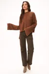 Project Social T Break It Down Sweater Rib Mock Neck In Brown