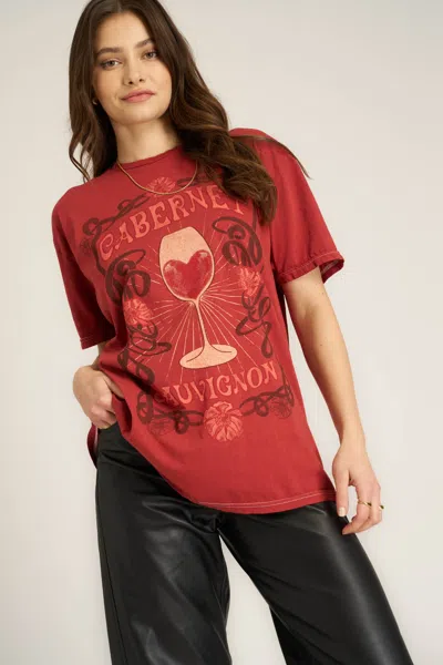 Project Social T Cabernet Relaxed Tee In Burgundy