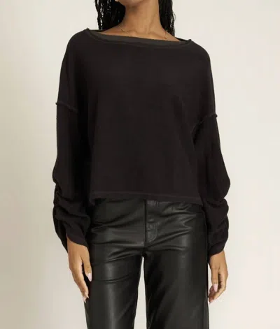 Project Social T Callie Textured Sweatshirt In Vintage Black