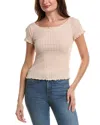 Project Social T Camille Striped Pointelle T-shirt In White