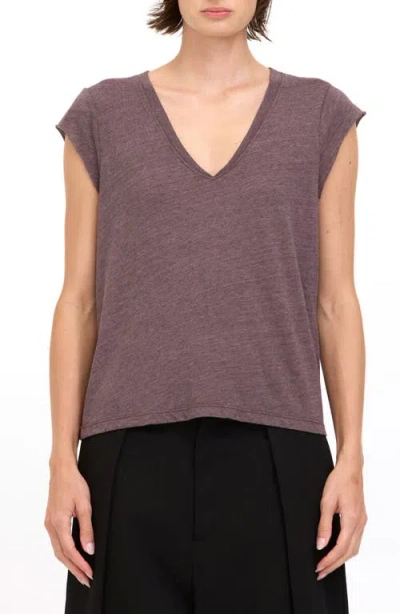 Project Social T Canyon V-neck T-shirt In Dark Mocha