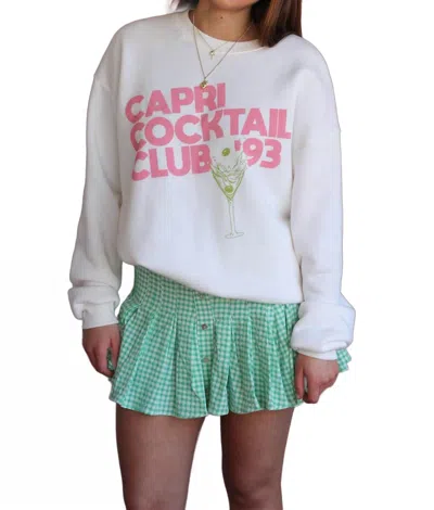 Project Social T Capri Cocktails Sweatshirt In Ceramic In White